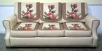 Nendle Velvet Digital Print 5 Seater Sofa Cover Set for Living Room (Multicolour, 6 Pieces)